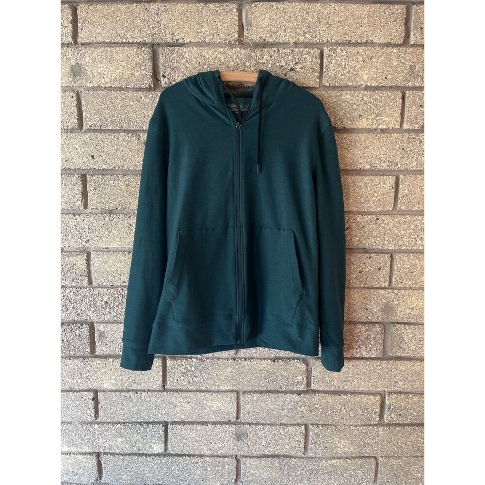 Beyond Yoga Womens Teal Zip-Up Hoodie Jacket With Pockets SpaceDye Material Size